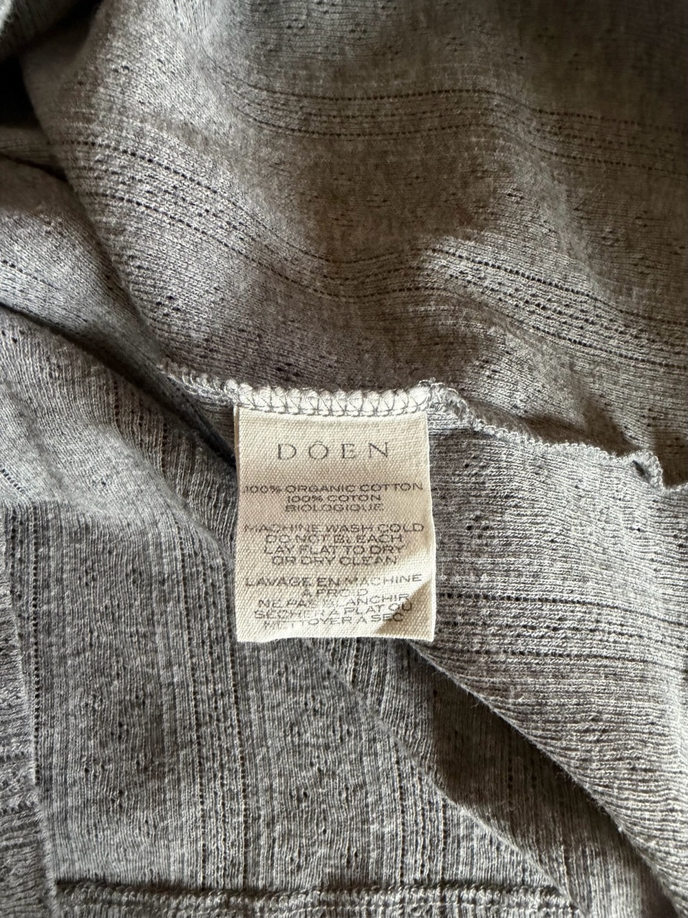 DOEN -Heather Grey- Pointelle Cilla Tee M - Picture 5 of 6